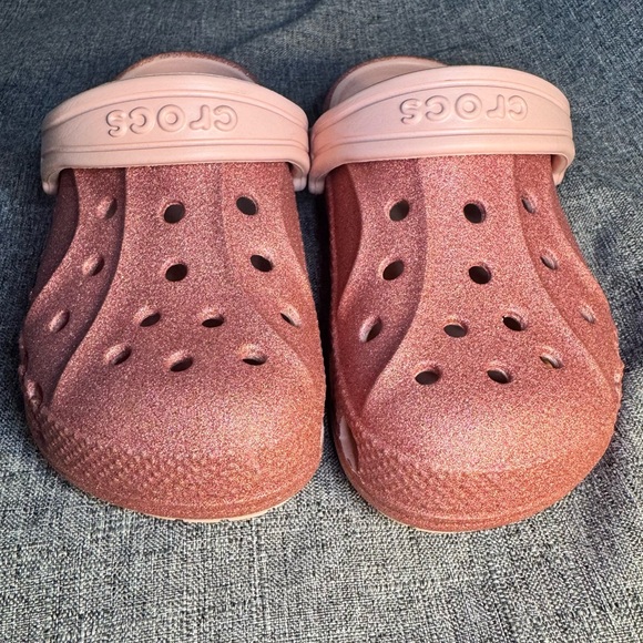 Pink rose glitter kids crocs EUC - Picture 2 of 10